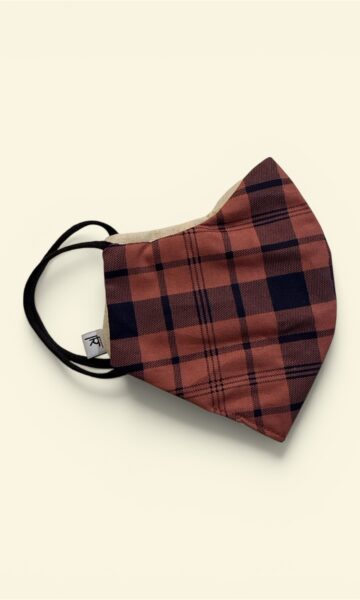 eco friendly cotton mask checks print